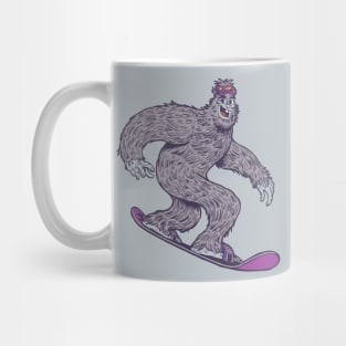 Funny Snowboarding Sasquatch Yeti Mug